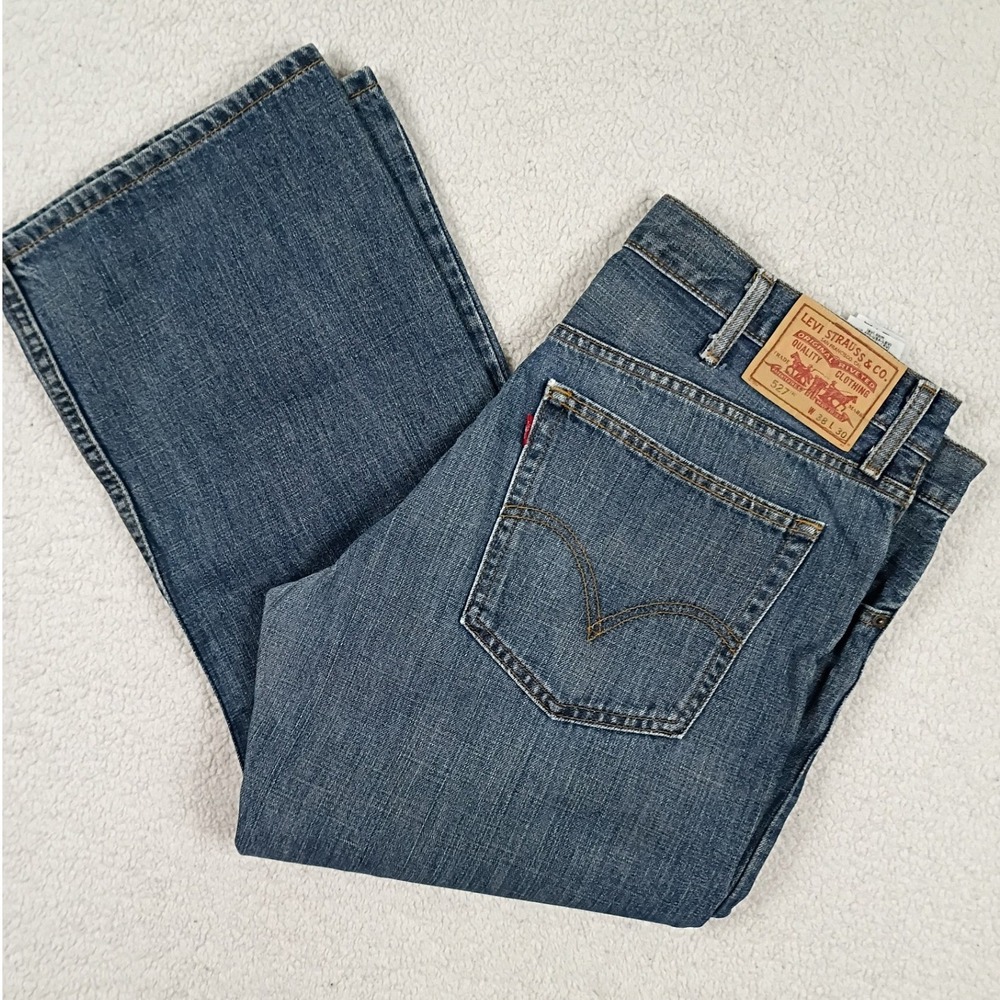 Levi 527 Jeans Men 38x30 Blue Boot Cut Y2K 100% Cotton Western Cowboy Whiskered